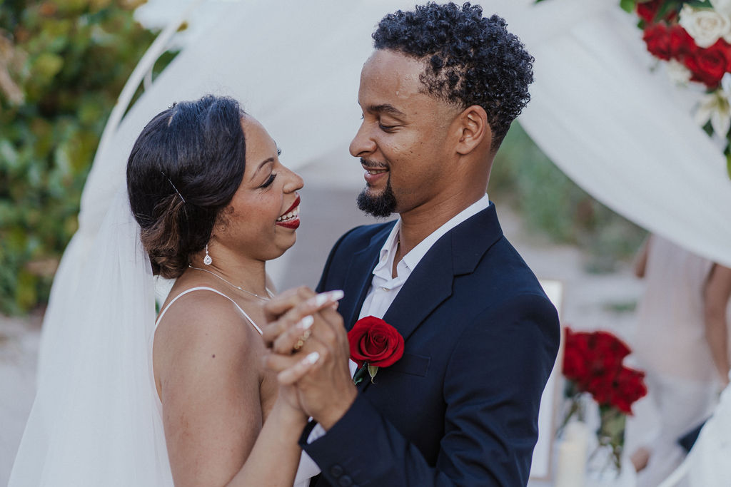 Couple dancing together after their ceremony
